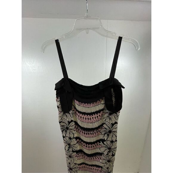 Milly Black Strapless Printed Mini Dress Size 2 - Picture 2 of 7